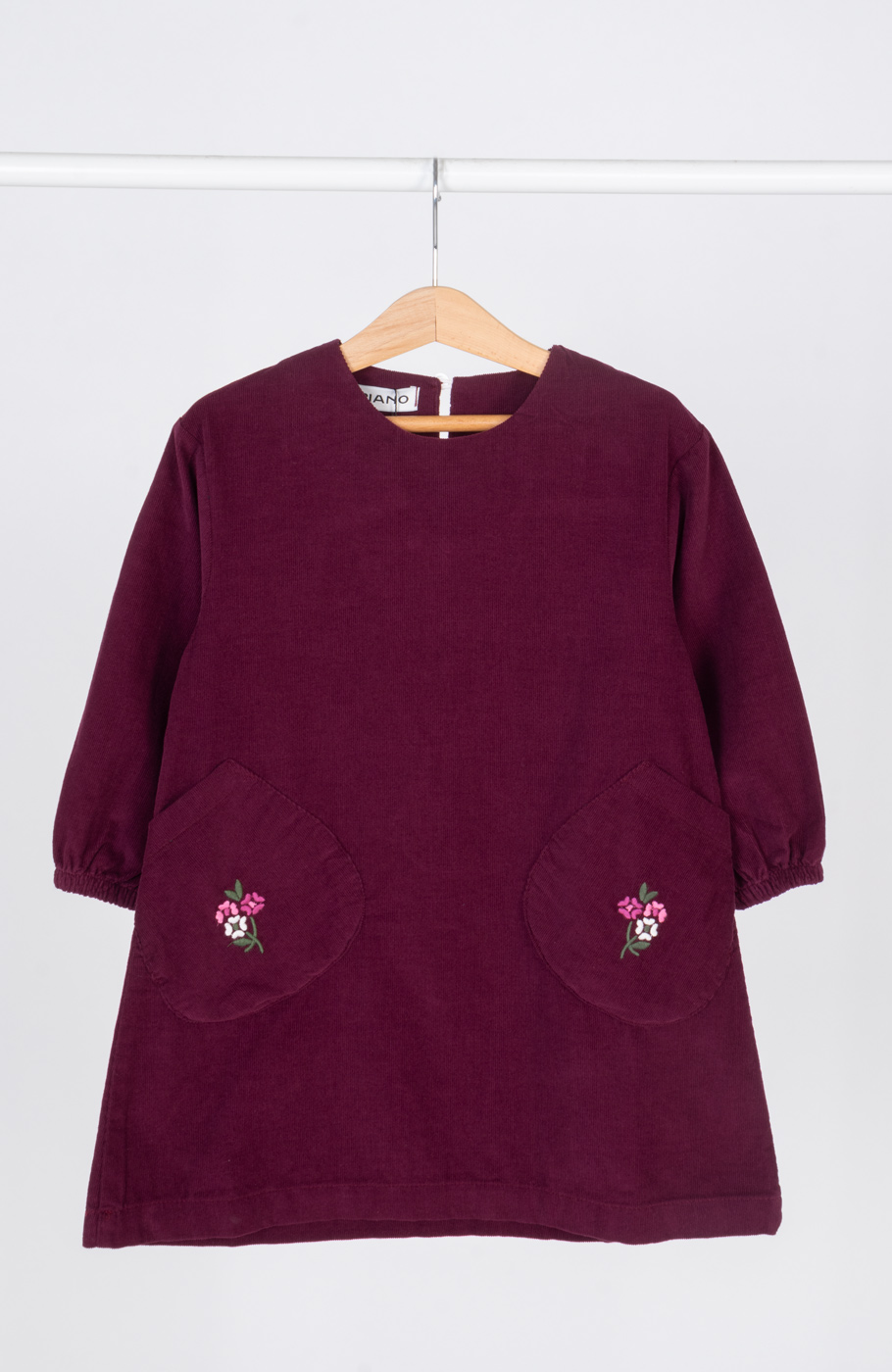 پیراهن مخمل کبریتی آستین بلند