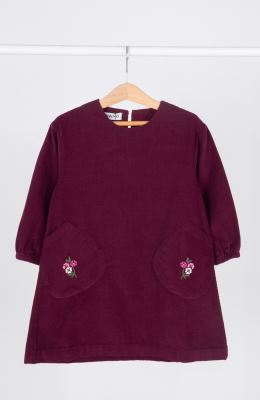 پیراهن مخمل کبریتی آستین بلند