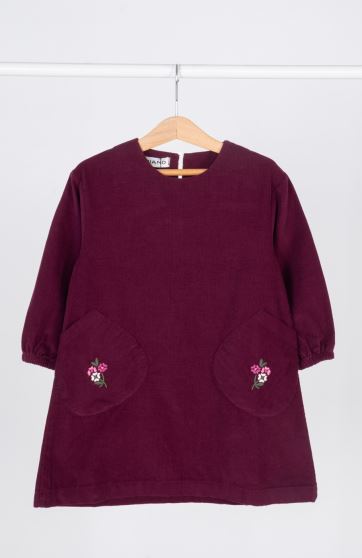 پیراهن مخمل کبریتی آستین بلند