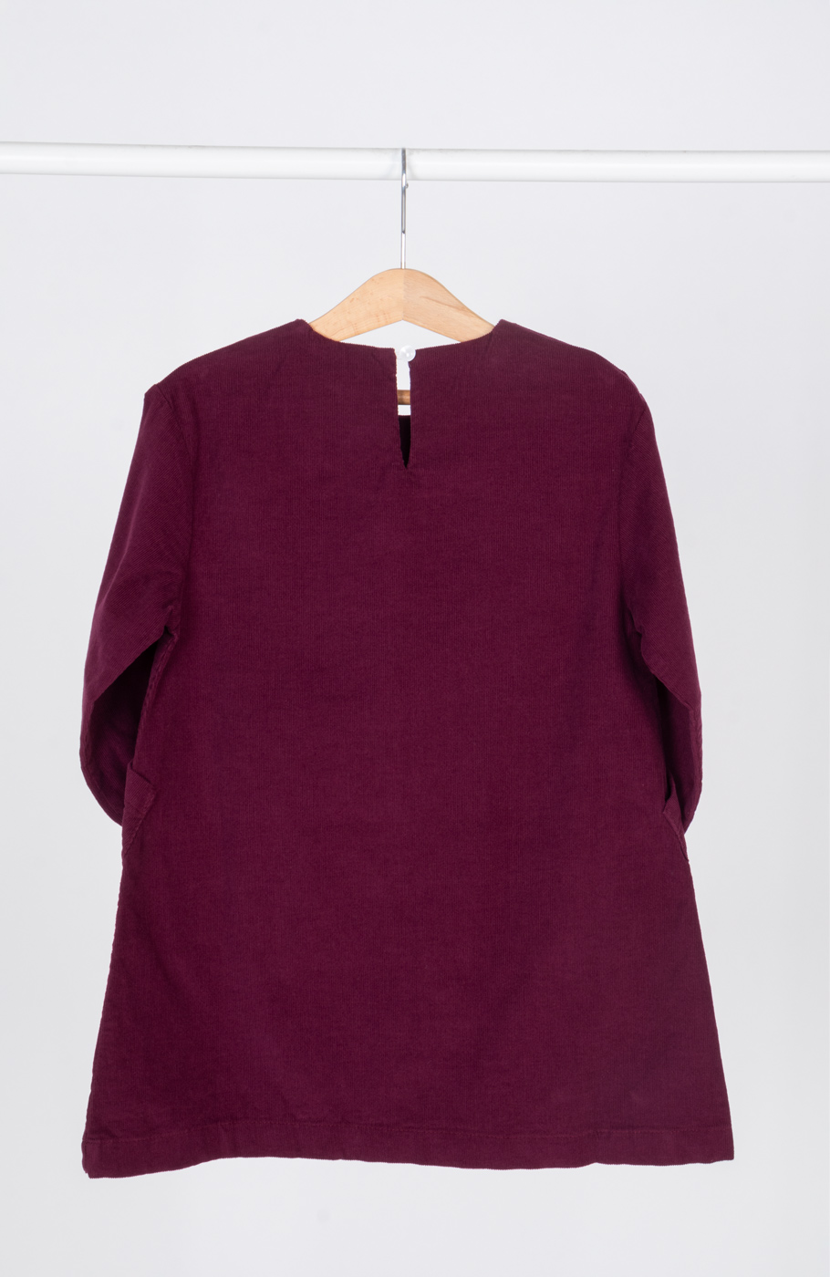 پیراهن مخمل کبریتی آستین بلند