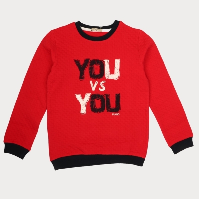 بلوز ژاکارد با یقه و مچ و دمپا نارنگ