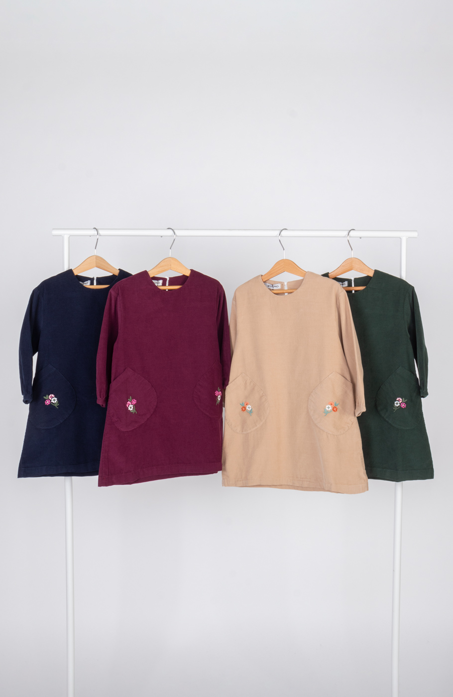 پیراهن مخمل کبریتی آستین بلند