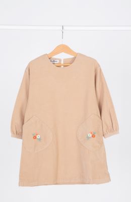 پیراهن مخمل کبریتی آستین بلند