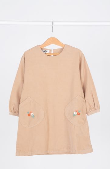 پیراهن مخمل کبریتی آستین بلند