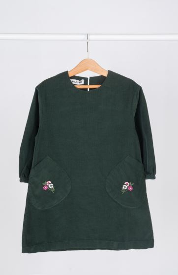 پیراهن مخمل کبریتی آستین بلند