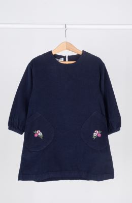 پیراهن مخمل کبریتی آستین بلند