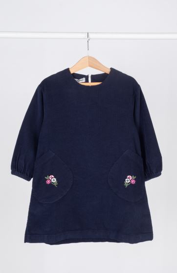 پیراهن مخمل کبریتی آستین بلند