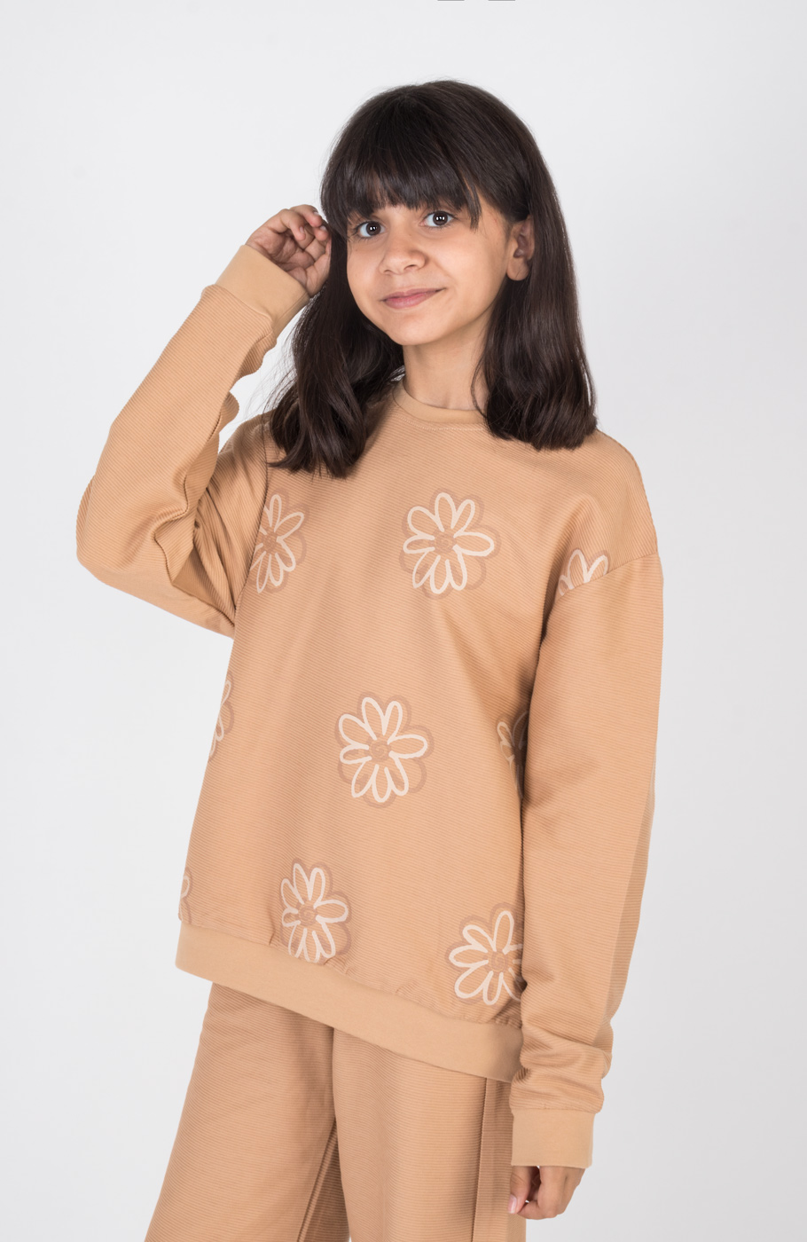 بلوز یکرو پنبه کبریتی آستین افتاده(ست با کد 10706)