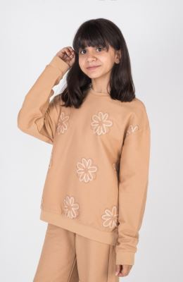 بلوز یکرو پنبه کبریتی آستین افتاده(ست با کد 10706)