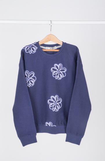 بلوز یکرو پنبه کبریتی آستین افتاده(ست با کد 10706)