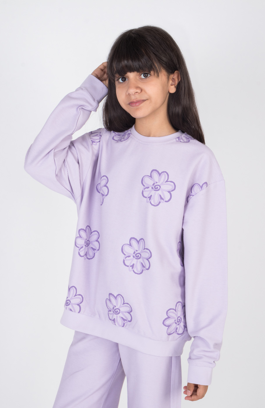 بلوز یکرو پنبه کبریتی آستین افتاده(ست با کد 10706)