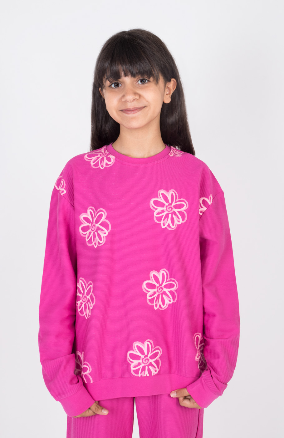 بلوز یکرو پنبه کبریتی آستین افتاده(ست با کد 10706)