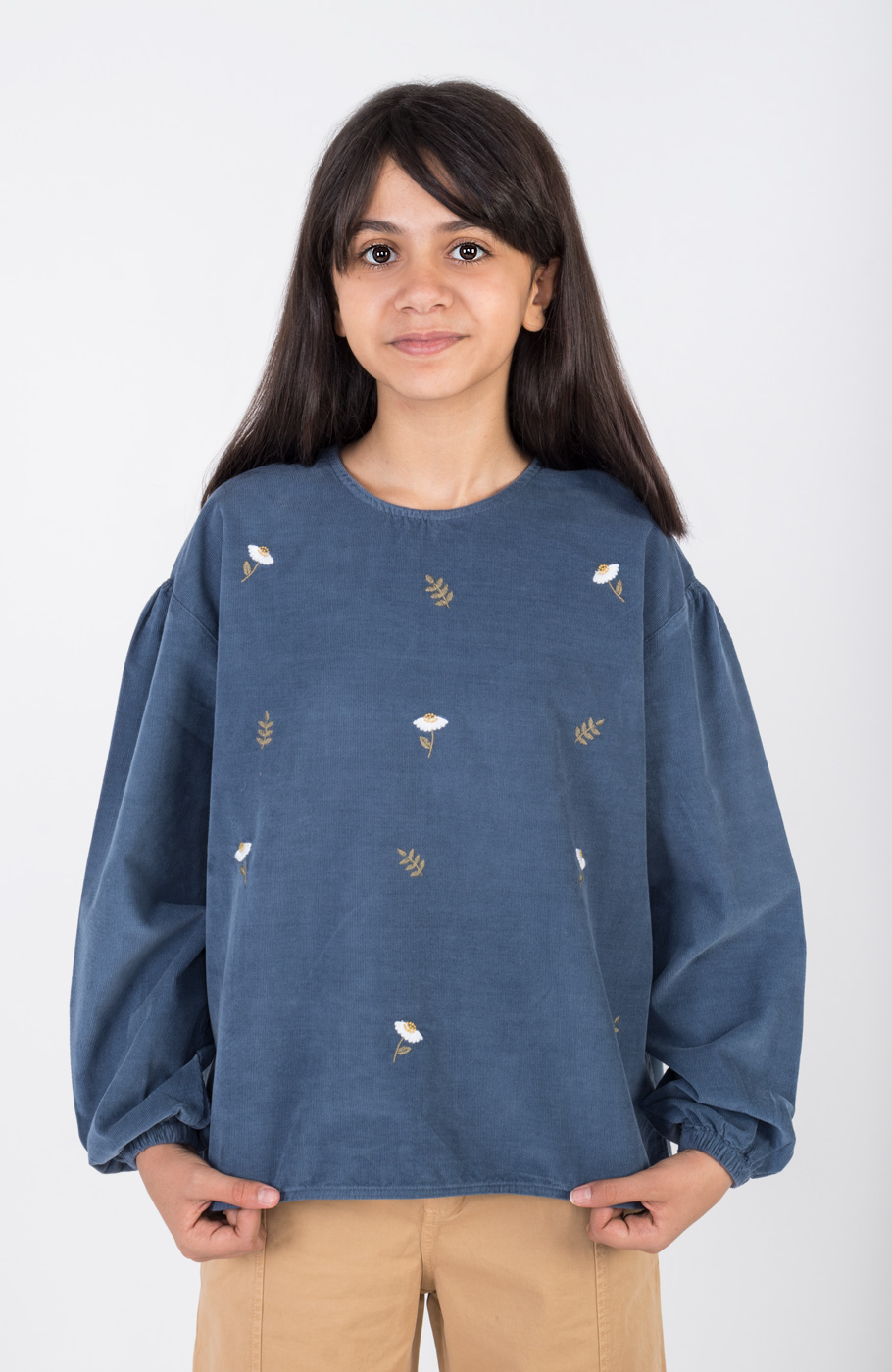 بلوز مخمل کبریتی آستین بلند