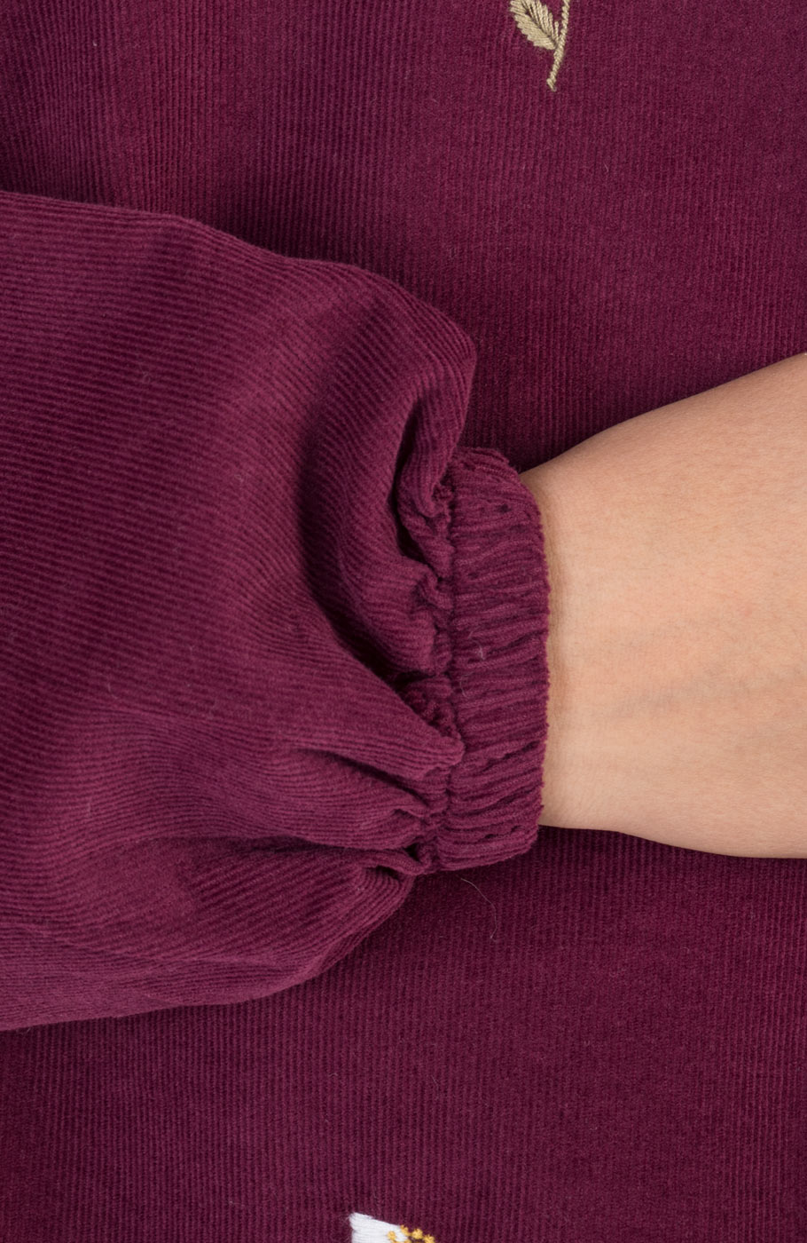 بلوز مخمل کبریتی آستین بلند