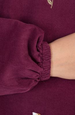 بلوز مخمل کبریتی آستین بلند