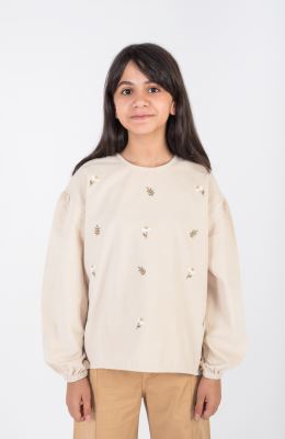 بلوز مخمل کبریتی آستین بلند