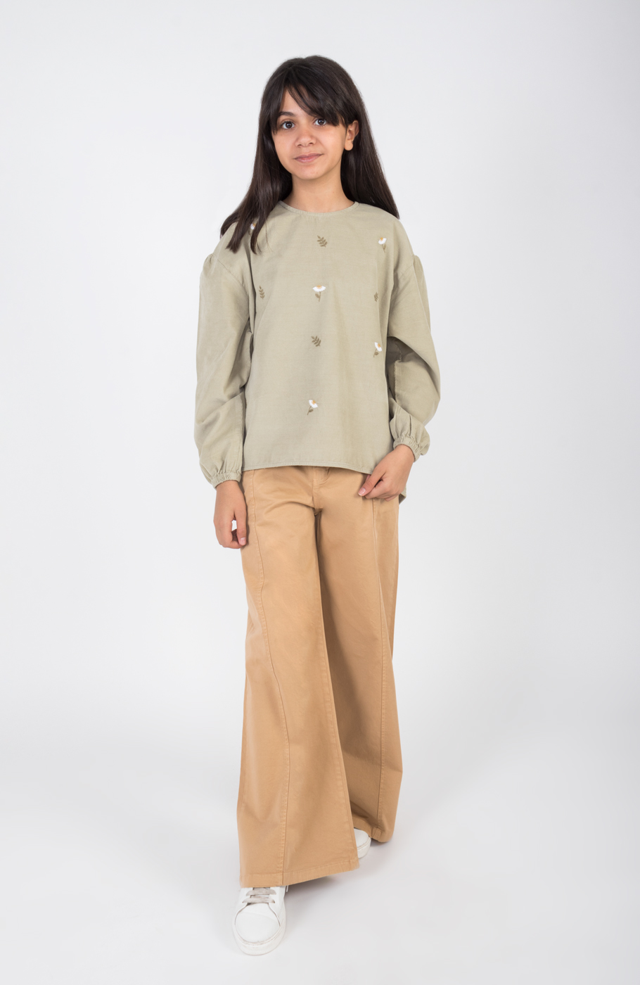 بلوز مخمل کبریتی آستین بلند