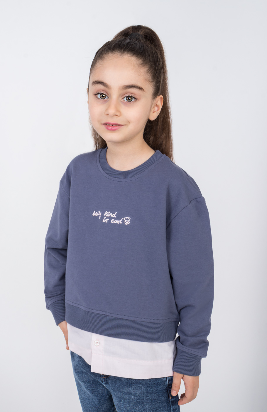 تیشرت آستین بلند دورس لایکرا و آکسفورد