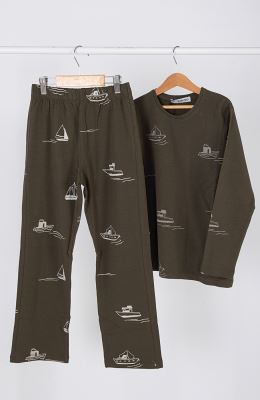 تیشرت آستین بلند و شلوار یکرولایکرا خواب