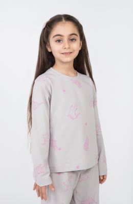 تیشرت آستین بلند و شلوار یکرولایکرا خواب