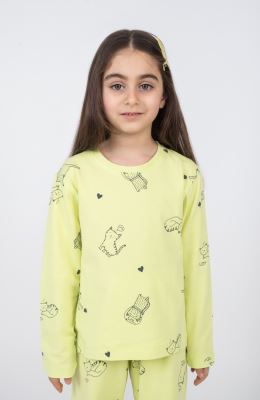 تیشرت آستین بلند و شلوار یکرولایکرا خواب