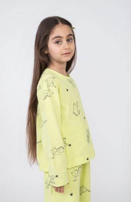 تیشرت آستین بلند و شلوار یکرولایکرا خواب