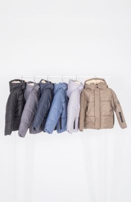 کاپشن پافر شمعی راه راه