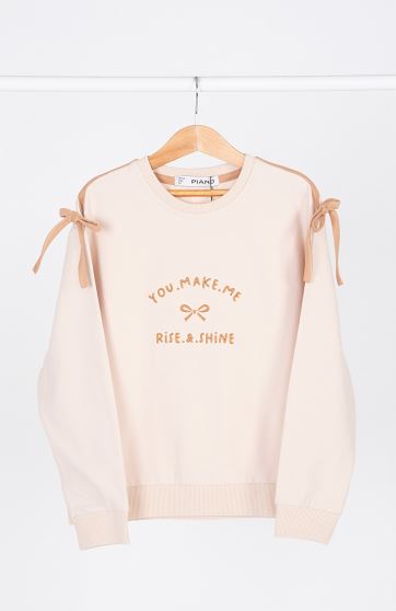 تیشرت آستین بلند دورس لایکرا پاپیونی