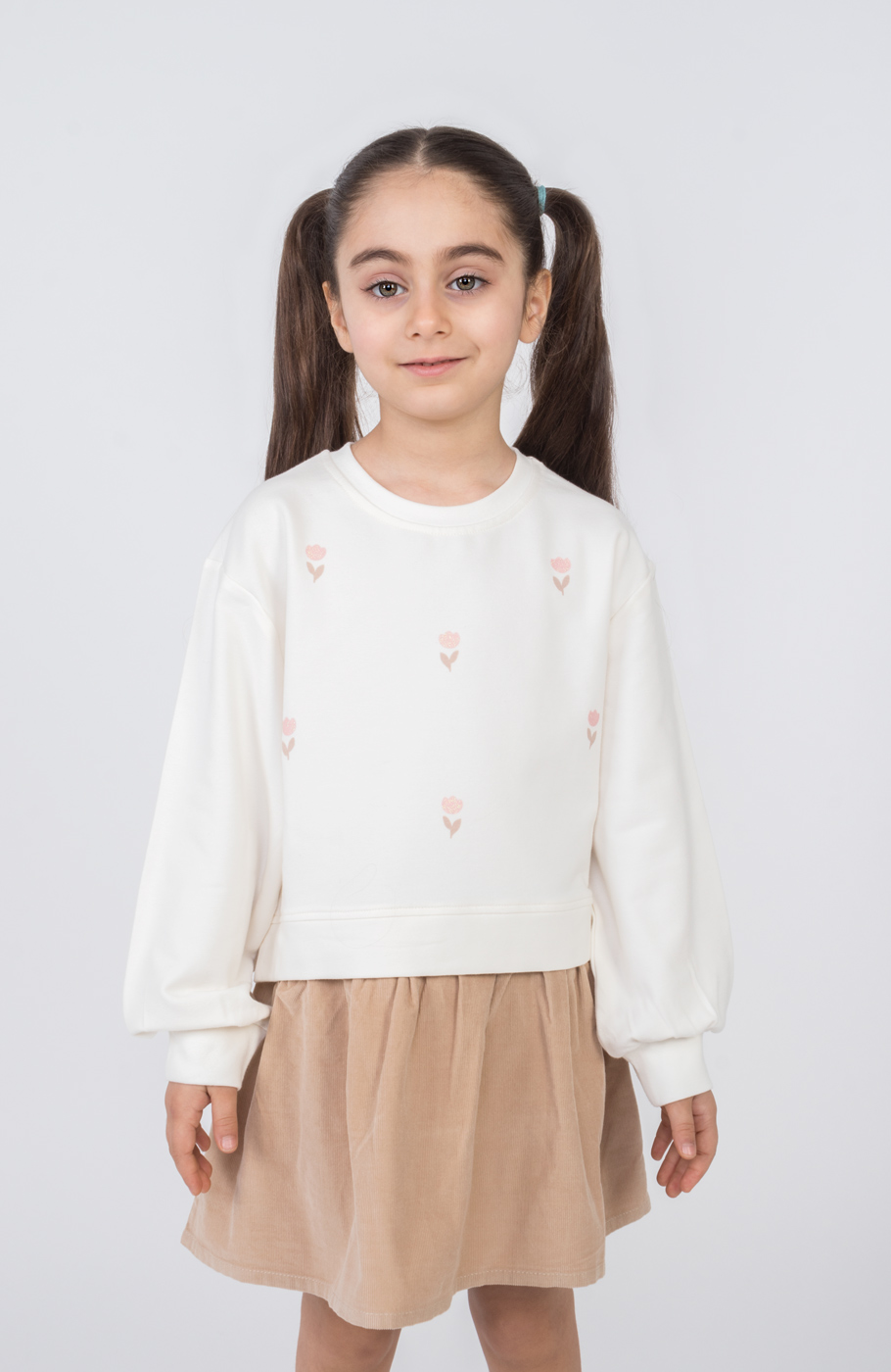 پیراهن آستین بلند دورس لایکرا و مخمل کبریتی