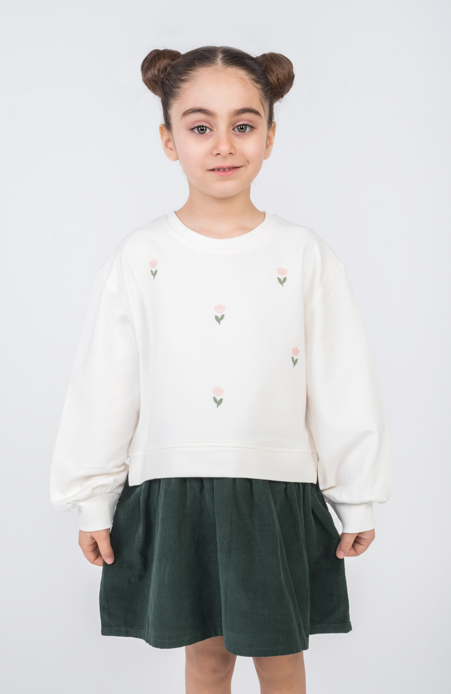 پیراهن آستین بلند دورس لایکرا و مخمل کبریتی