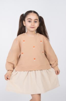 پیراهن آستین بلند دورس لایکرا و مخمل کبریتی