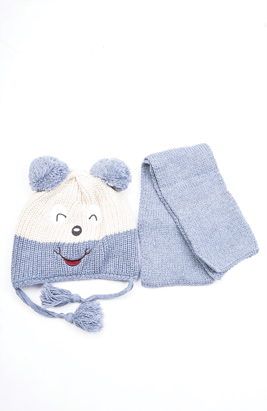 کلاه خرسی دو رنگ و شال بفت