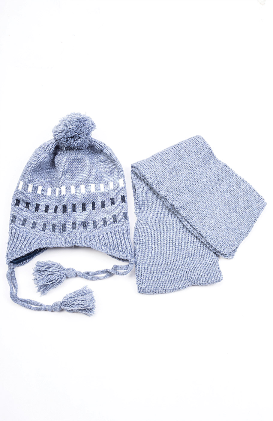 کلاه راه راه و شال بافت