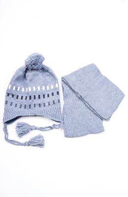 کلاه راه راه و شال بافت