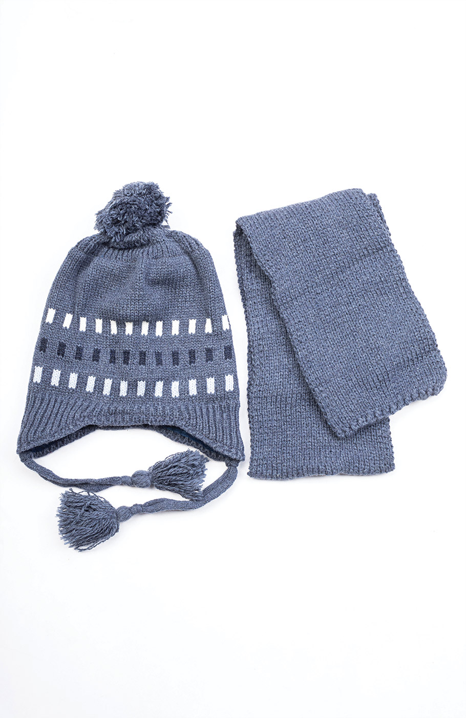 کلاه راه راه و شال بافت