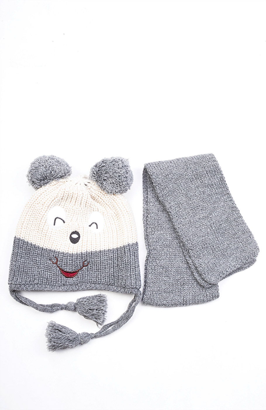 کلاه خرسی دو رنگ و شال بفت