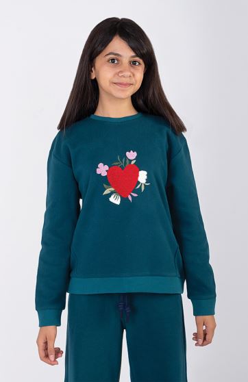 تیشرت آستین بلند پلار مخملی ( ست با کد10762)