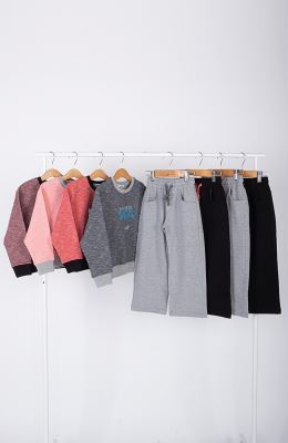 تیشرت آستین بلند دورس افکت دار (ست با کد 11443)