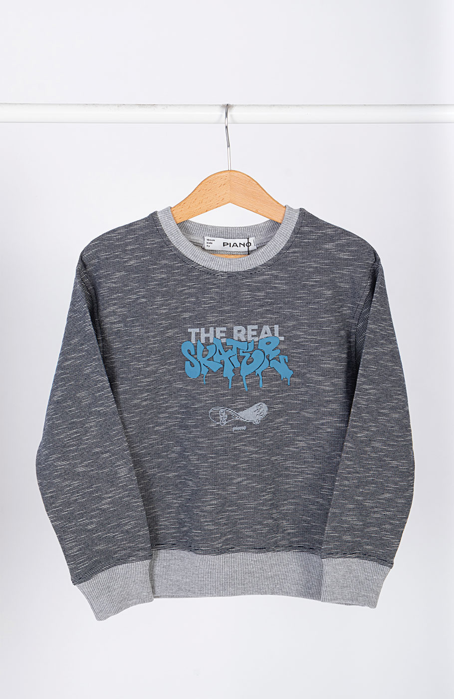 تیشرت آستین بلند دورس افکت دار (ست با کد 11443)