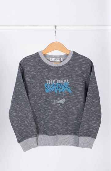 تیشرت آستین بلند دورس افکت دار (ست با کد 11443)