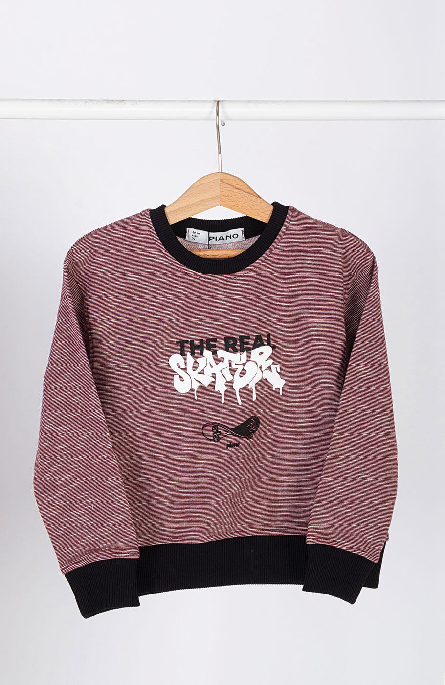 تیشرت آستین بلند دورس افکت دار (ست با کد 11443)