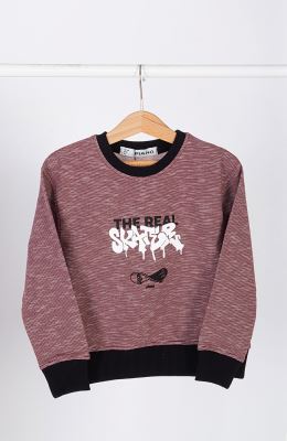 تیشرت آستین بلند دورس افکت دار (ست با کد 11443)