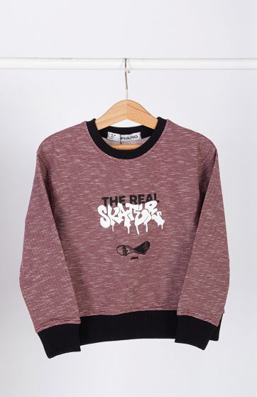 تیشرت آستین بلند دورس افکت دار (ست با کد 11443)