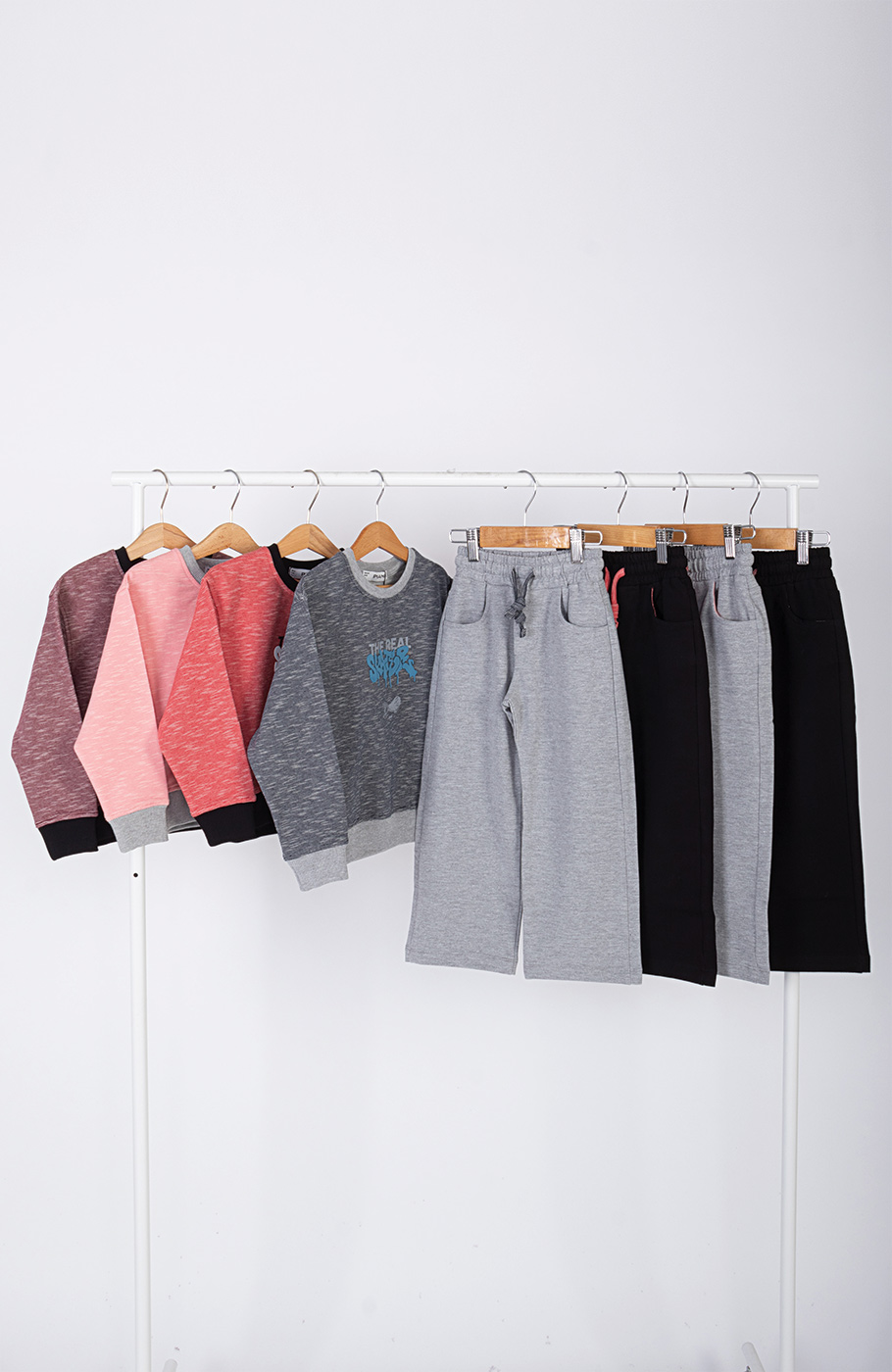 تیشرت آستین بلند دورس افکت دار (ست با کد 11443)