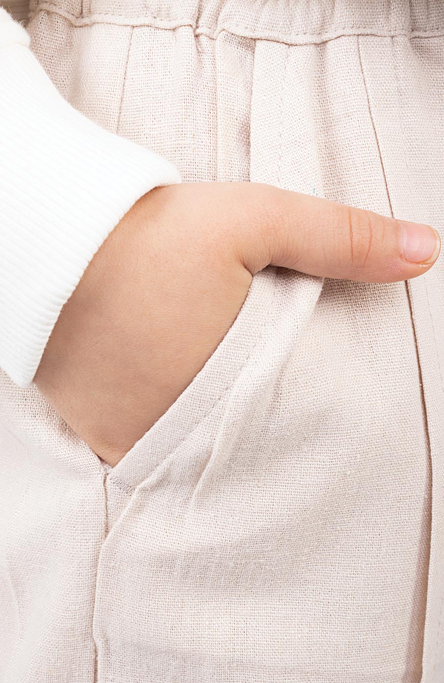 شلوار لینن پینتاکس دار