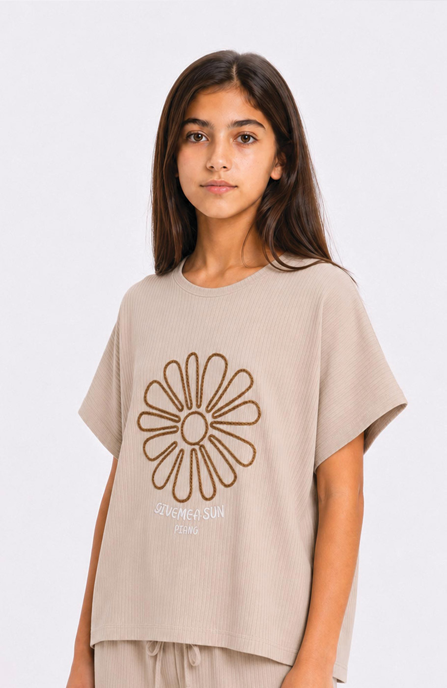 تیشرت پنبه لایکرا سوزن خالی (ست با کد 10790)