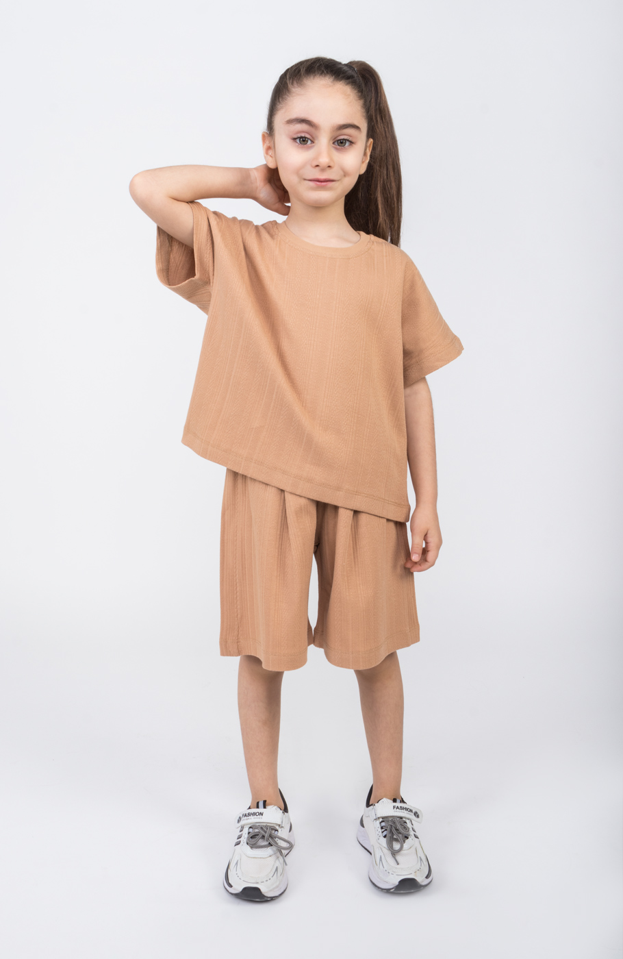 تیشرت ژاکارد طرح گندمی (ست با کد 10792)