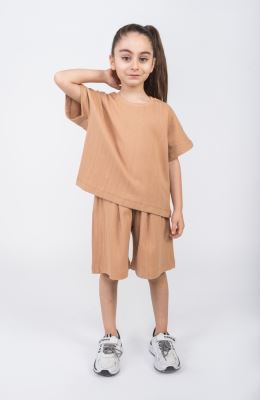 تیشرت ژاکارد طرح گندمی (ست با کد 10792)