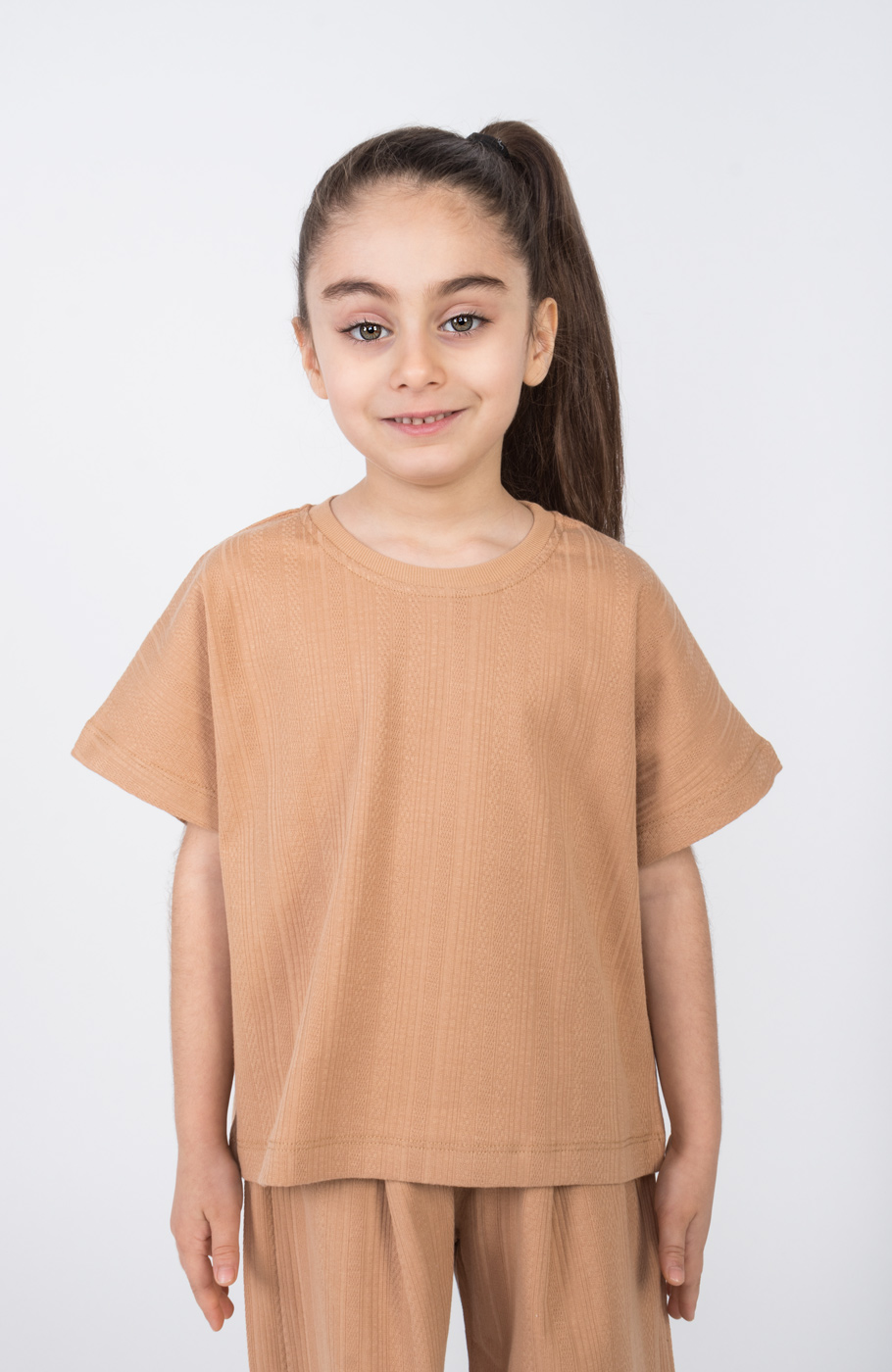 تیشرت ژاکارد طرح گندمی (ست با کد 10792)