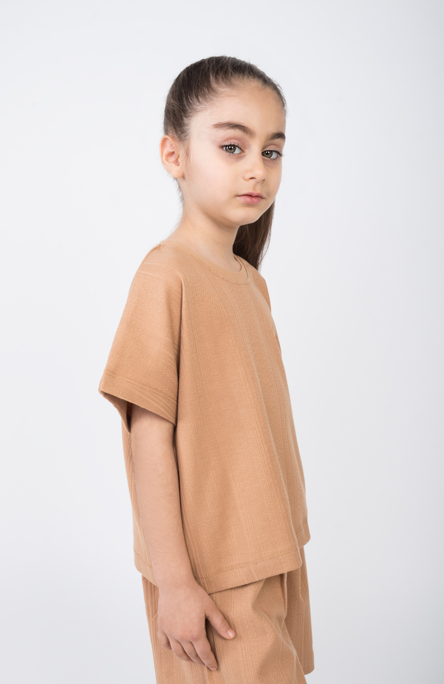 تیشرت ژاکارد طرح گندمی (ست با کد 10792)